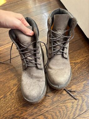 Gray Suede Lace-Up timberlands